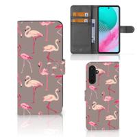 Samsung Galaxy M54 | Telefoonhoesje | Met pasjeshouder | Flamingo