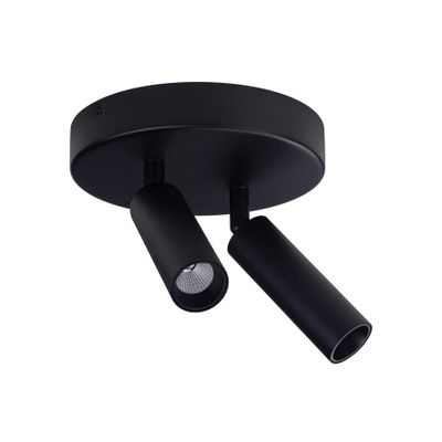 BC0026 LED-opbouwspot Koker 2x10W 2700K Dimbaar Zwart