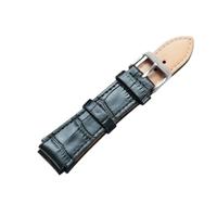 CAGARNY eenvoudige Fashion horloges Band zilveren gesp-lederen horlogebandje breedte: 18mm(Black)