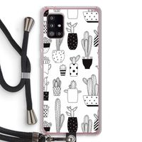 Cactusmotief: Samsung Galaxy A51 5G Transparant Hoesje met koord Cactusmotief: Samsung Galaxy A51 5G Transparant Hoesje met koord