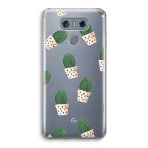 Cactusprint roze: LG G6 Transparant Hoesje