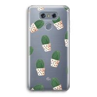 Cactusprint roze: LG G6 Transparant Hoesje