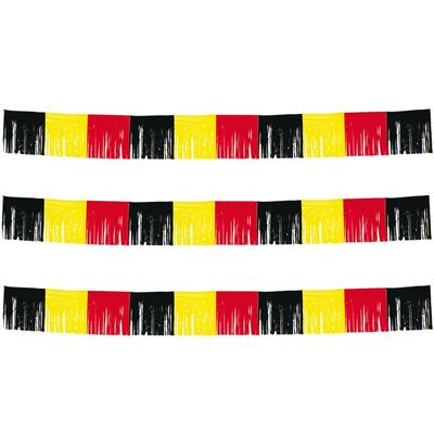 Set van 3x stuks franje feestslingers zwart-geel-rood