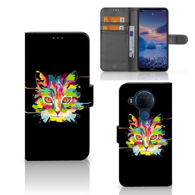 Nokia 5.4 Leuk Hoesje Cat Color