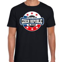 Have fear Czech republic is here t-shirt voor Tsjechie supporters zwart voor heren