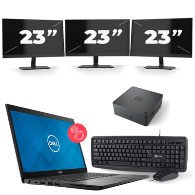 Dell Latitude 7490 - Intel Core i7-8e Generatie - 14 inch - Touch - 16GB RAM - 256GB SSD - Windows 11 + 3x 23 inch Monitor