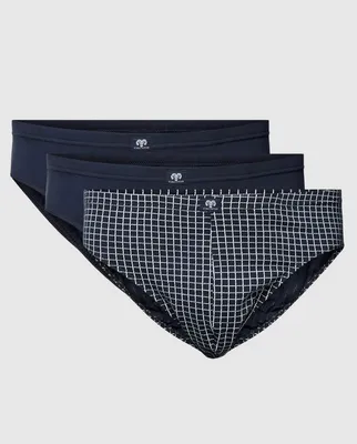 3-pak heren slips - Foxe-packet 2270 - navy ruit - Geruite 100% katoenen heren onderbroeken