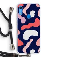 Memphis Shapes Pink: Huawei Y6s Transparant Hoesje met koord