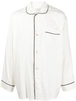 Maison Margiela chemise en soie à bords passepoilés - Blanc Maison Margiela chemise en soie à bords passepoilés - Blanc