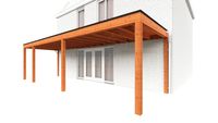 Trendhout Aanbouwveranda Modena 905x300 cm - model rechts- Plat dak- Hout- Trendhout