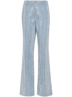 Ermanno Scervino pantalon droit à ornements strassés - Bleu - thumbnail