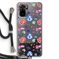 Bloemetjes: Xiaomi Redmi Note 10 Pro Transparant Hoesje met koord