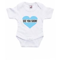 See you soon blauw hart gender reveal baby rompertje wit jongens - thumbnail