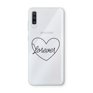 Forever heart black: Samsung Galaxy A70 Transparant Hoesje