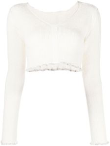 Jacquemus pull crop La maille Santon - Blanc