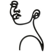 Light & Living wanddecoratie face zwart 38 cm | 6 stuks