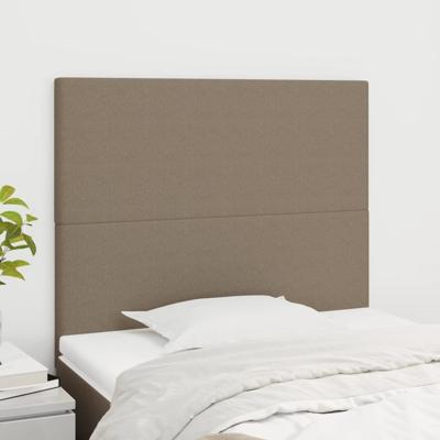 Hoofdborden 2 st 100x5x78/88 cm stof taupe