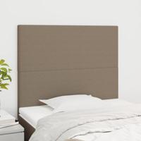 Hoofdborden 2 st 100x5x78/88 cm stof taupe
