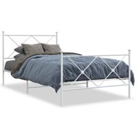 Bedframe met hoofd- en voeteneinde metaal wit 107x203 cm