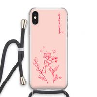 Giving Flowers: iPhone XS Transparant Hoesje met koord
