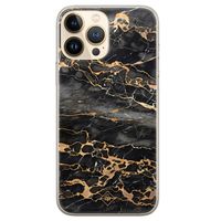 iPhone 13 Pro Max siliconen hoesje - Marmer grijs brons