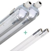 2 PACK -LED's Light Complete LED TL lamp met LED buis 60 cm - Binnen en buiten - 1100 lm - 1x6W - 185lm/w - Energielabel B