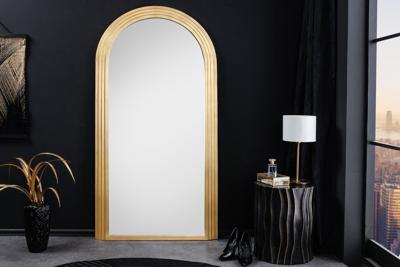 Edele wandspiegel ART DECO 160 cm goudkleurige rondboogspiegel - 44678