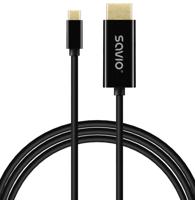 SAVIO CL-190 USB-C naar HDMI-kabel, 30Hz, 1m, plastic