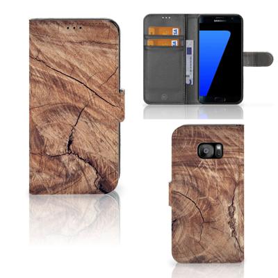 Samsung Galaxy S7 Edge | Book Style Case | Tree Trunk | Portemonnee hoesje
