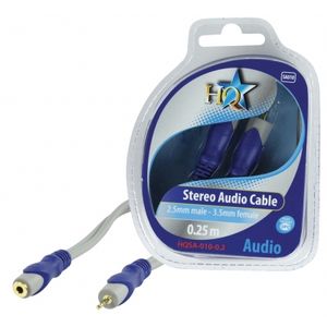 HQ SA-010-0.2 audio kabel 0,2 m 2.5mm 3.5mm Blauw, Grijs