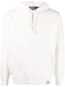 Polo Ralph Lauren hoodie en coton mélangé à patch logo - Blanc