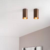 2x Canopus bronzo s by LUSENZ - Cilindervormige opbouwspot in met geborsteld bronzen coating