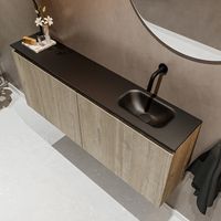 Mondiaz Ture 120cm toiletmeubel light brown grey met wastafel urban rechts geen kraangat