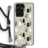 Katten: Samsung Galaxy S21 Ultra Transparant Hoesje met koord