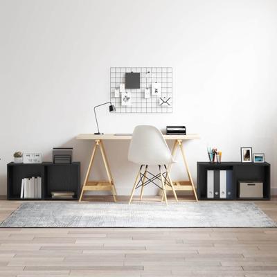 TV-kasten - set van 4, Zwart Eiken, 37x35x37 cm, Gelaagd Hout