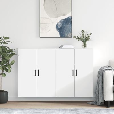 Hangkasten 2 st 69,5x34x90 cm wit