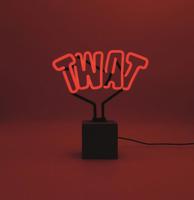Neon &apos;Twat&apos; Sign (Op Betonnen Basis) - Red