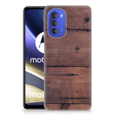 Motorola Moto G51 5G | Bumper Hoesje | Old Wood