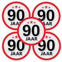 90 jaar leeftijd sticker - 10x - rond - Dia 15 cm - 90 jaar verjaardag - jubileum - leeftijd versier