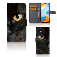 Xiaomi Redmi 10C Telefoonhoesje met Pasjes Zwarte Kat - thumbnail