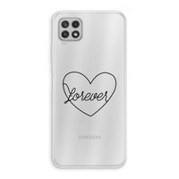 Forever heart black: Samsung Galaxy A22 4G Transparant Hoesje