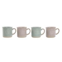 Set van 4 mokken Home ESPRIT Blauw Roze Keramiek 355 ml 9,7 x 7 x 9,2 cm Set van 4 mokken Home ESPRIT Blauw Roze Keramiek 355 ml 9,7 x 7 x 9,2 cm
