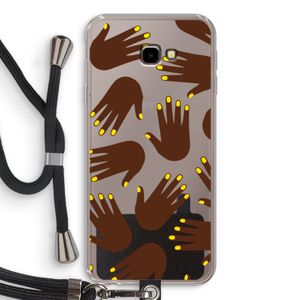 Hands dark: Samsung Galaxy J4 Plus Transparant Hoesje met koord