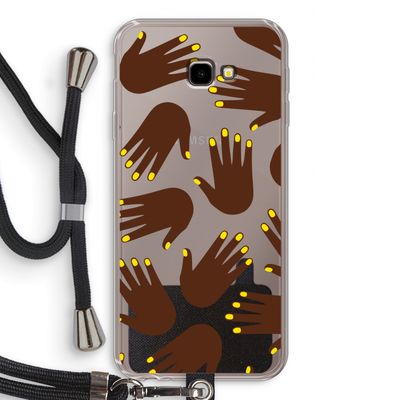 Hands dark: Samsung Galaxy J4 Plus Transparant Hoesje met koord