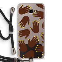 Hands dark: Samsung Galaxy J4 Plus Transparant Hoesje met koord