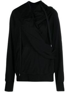 Undercover hoodie en coton mélangé à design drapé - Noir