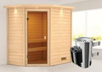 Karibu | Jella Sauna met Dakkraag | Kachel 3,6 kW Geïntegreerde Bediening - thumbnail