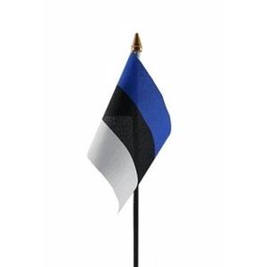 Estland - mini vlaggetje van 10 x 15 cm op stokje - Landen vlag - H27 cm