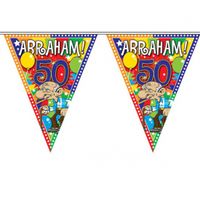 Abraham 50 jaar vlaggenlijn 10 meter - thumbnail