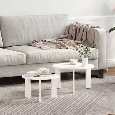 Koffietafel Set 2 pcs Wit 47.5 x 47.5 x 27 cm